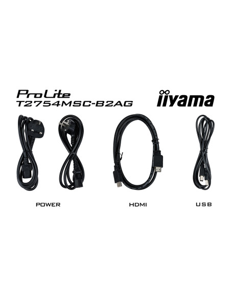 Iiyama Prolite T2754Msc-B2Ag Monitor Komputerowy 68,6 Cm (27") 1920 X 1080 Px Full Hd Led Ekran Dotykowy Przeznaczony Dla Wielu 