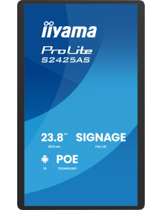 Iiyama Prolite S2425As-B1P Płaski Panel Digital Signage 60,5 Cm (23.8") Lcd Wi-Fi 500 Cd/M2 Full Hd Czarny Procesor Wbudowany An 2