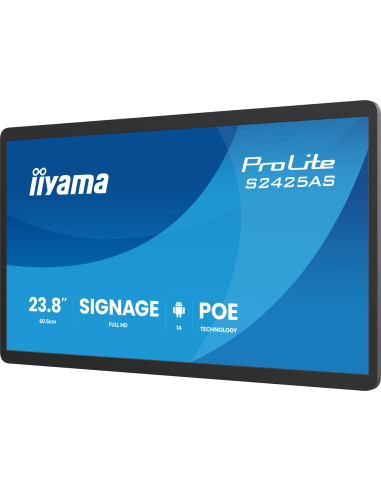 Iiyama Prolite S2425As-B1P Płaski Panel Digital Signage 60,5 Cm (23.8") Lcd Wi-Fi 500 Cd/M2 Full Hd Czarny Procesor Wbudowany An