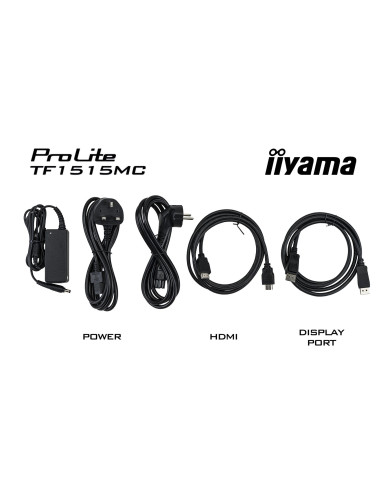 Iiyama Tf1515Mc-B2 Monitor Komputerowy 38,1 Cm (15") 1024 X 768 Px Xga Led Ekran Dotykowy Czarny