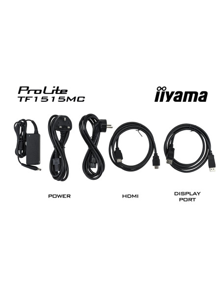 Iiyama Tf1515Mc-B2 Monitor Komputerowy 38,1 Cm (15") 1024 X 768 Px Xga Led Ekran Dotykowy Czarny