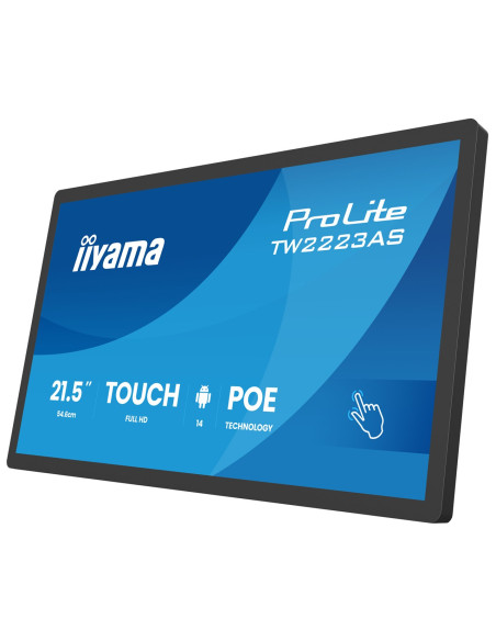 Iiyama Tw2223As-B3P Signage Display Interaktywny Płaski Panel 54,6 Cm (21.5") Wi-Fi 450 Cd/M2 Full Hd Czarny Ekran Dotykowy Proc