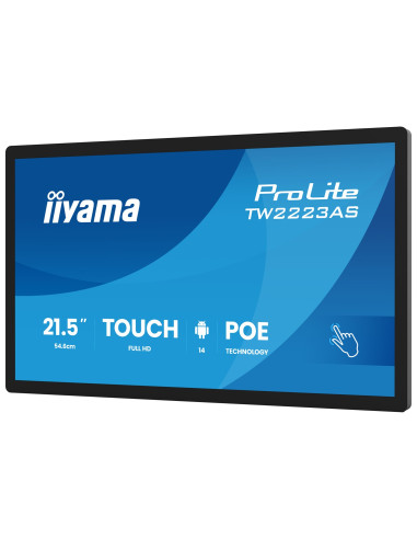Iiyama Tw2223As-B3P Signage Display Interaktywny Płaski Panel 54,6 Cm (21.5") Wi-Fi 450 Cd/M2 Full Hd Czarny Ekran Dotykowy Proc