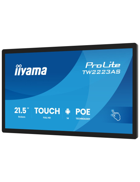 Iiyama Tw2223As-B3P Signage Display Interaktywny Płaski Panel 54,6 Cm (21.5") Wi-Fi 450 Cd/M2 Full Hd Czarny Ekran Dotykowy Proc