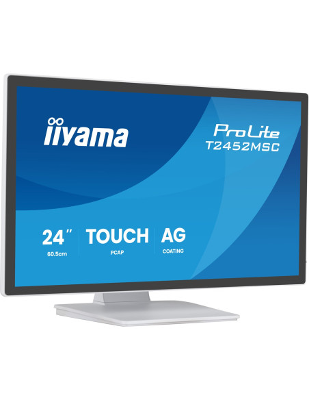 Iiyama Prolite T2452Msc-W1Ag Monitor Komputerowy 60,5 Cm (23.8") 1920 X 1080 Px Full Hd Led Ekran Dotykowy Biały