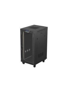 Lanberg Szafa Instalacyjna Rack Stojąca 19" 24U 600X800 Czarna Drzwi Przeszklone Lcd (Flat Pack) V2