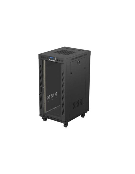 Lanberg Szafa Instalacyjna Rack Stojąca 19" 24U 600X800 Czarna Drzwi Przeszklone Lcd (Flat Pack) V2