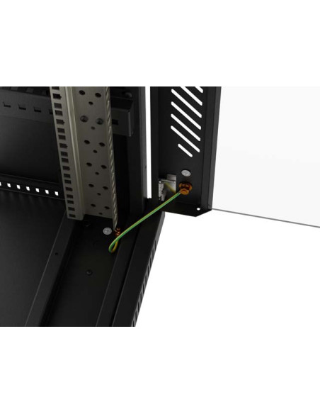 Lanberg Szafa Instalacyjna Rack Stojąca 19" 24U 600X800 Czarna Drzwi Przeszklone Lcd (Flat Pack) V2