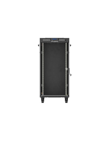 Lanberg Szafa Instalacyjna Rack Stojąca 19" 24U 600X800 Czarna Drzwi Przeszklone Lcd (Flat Pack) V2