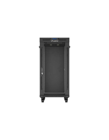 Lanberg Szafa Instalacyjna Rack Stojąca 19" 24U 600X800 Czarna Drzwi Przeszklone Lcd (Flat Pack) V2