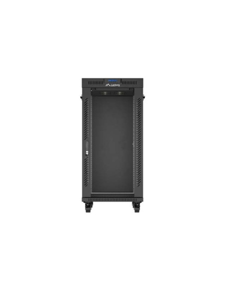 Lanberg Szafa Instalacyjna Rack Stojąca 19" 24U 600X800 Czarna Drzwi Przeszklone Lcd (Flat Pack) V2