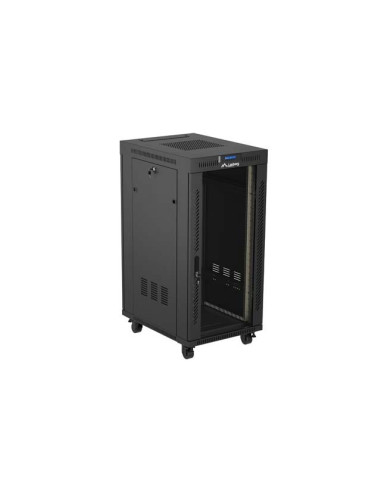 Lanberg Szafa Instalacyjna Rack Stojąca 19" 24U 600X800 Czarna Drzwi Przeszklone Lcd (Flat Pack) V2
