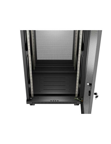 Lanberg Szafa Instalacyjna Rack Stojąca 19" 24U 600X600 Czarna Drzwi Perforowane Lcd (Flat Pack) V2