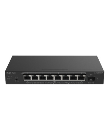 Ruijie Networks Rg-Es209Mg-P Przełącznik Sieciowy Zarządzany L2 2.5G Ethernet (100/1000/2500) Obsługa Poe Czarny