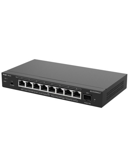 Ruijie Networks Rg-Es209Mg-P Przełącznik Sieciowy Zarządzany L2 2.5G Ethernet (100/1000/2500) Obsługa Poe Czarny