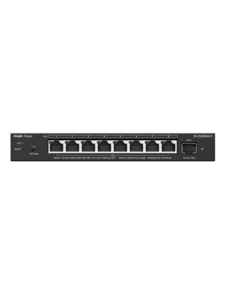 Ruijie Networks Rg-Es209Mg-P Przełącznik Sieciowy Zarządzany L2 2.5G Ethernet (100/1000/2500) Obsługa Poe Czarny