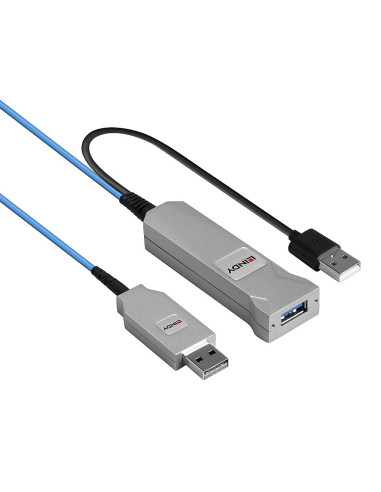 Lindy 43345 Kabel Usb Usb 3.2 Gen 1 (3.1 Gen 1) 30 M Usb A 2 X Usb A Niebieski, Srebrny