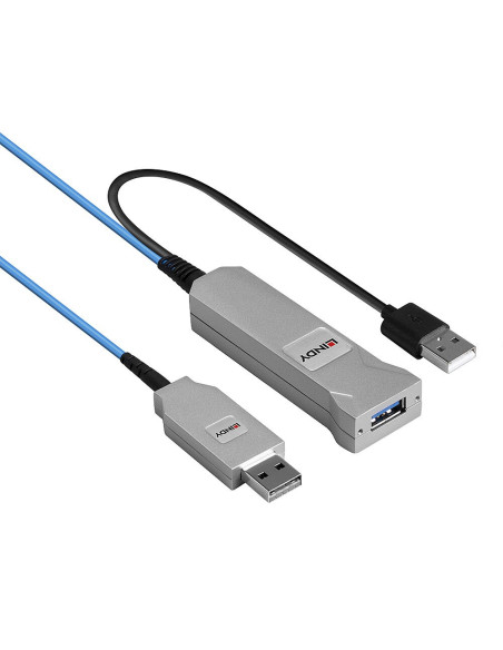 Lindy 43345 Kabel Usb Usb 3.2 Gen 1 (3.1 Gen 1) 30 M Usb A 2 X Usb A Niebieski, Srebrny