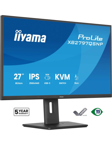 Iiyama Prolite Xb2797Qsnp-B1 Monitor Komputerowy 68,6 Cm (27") 2560 X 1440 Px Quad Hd Led Czarny