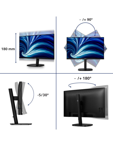 Philips 3000 Series 32B2N3500/00 Monitor Komputerowy 80 Cm (31.5") 2560 X 1440 Px Quad Hd Lcd Czarny