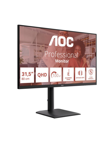Aoc E4 Q32E4U Monitor Komputerowy 80 Cm (31.5") 2560 X 1440 Px Quad Hd Led Czarny