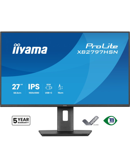 Iiyama Prolite Xb2797Hsn-B1 Monitor Komputerowy 68,6 Cm (27") 1920 X 1080 Px Full Hd Lcd Czarny