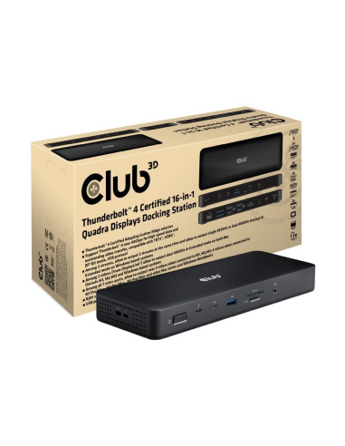 Club3D Csv-1583 Stacja Dokująca Przewodowa Thunderbolt 4 Czarny