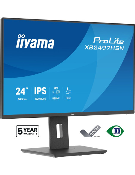 Iiyama Prolite Xb2497Hsn-B1 Monitor Komputerowy 60,5 Cm (23.8") 1920 X 1080 Px Full Hd Led Czarny