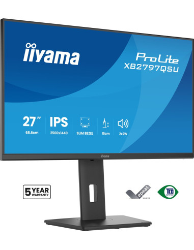 Iiyama Prolite Xb2797Qsu-B1 Monitor Komputerowy 68,6 Cm (27") 2560 X 1440 Px Quad Hd Led Czarny