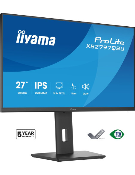 Iiyama Prolite Xb2797Qsu-B1 Monitor Komputerowy 68,6 Cm (27") 2560 X 1440 Px Quad Hd Led Czarny