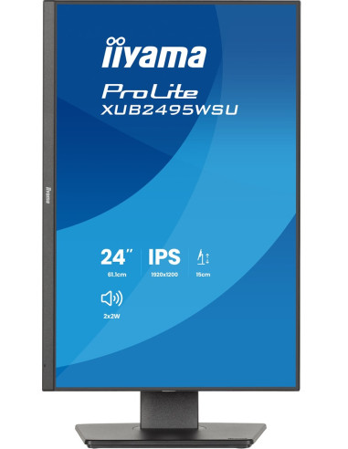 Iiyama Prolite Xb2495Wsu-B1 Monitor Komputerowy 61,2 Cm (24.1") 1920 X 1200 Px Full Hd Lcd Czarny