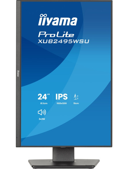 Iiyama Prolite Xb2495Wsu-B1 Monitor Komputerowy 61,2 Cm (24.1") 1920 X 1200 Px Full Hd Lcd Czarny