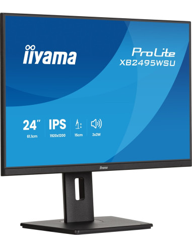 Iiyama Prolite Xb2495Wsu-B1 Monitor Komputerowy 61,2 Cm (24.1") 1920 X 1200 Px Full Hd Lcd Czarny