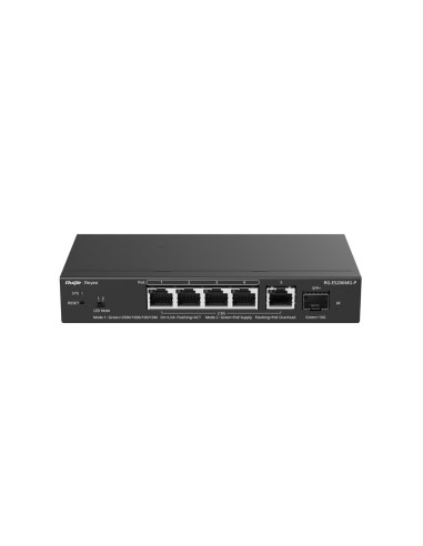Ruijie Networks Rg-Es206Mg-P Przełącznik Sieciowy Zarządzany L2 2.5G Ethernet (100/1000/2500) Obsługa Poe Montaż Na Biurku/Ścian