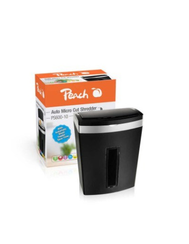 Peach Ps600-10 Niszczarka Rozdrabnianie Mikro-Cięte 63 Db Czarny, Srebrny