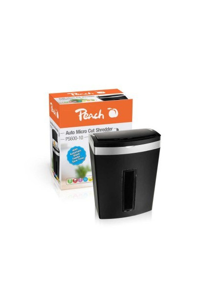 Peach Ps600-10 Niszczarka Rozdrabnianie Mikro-Cięte 63 Db Czarny, Srebrny