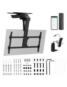 Uchwyt Elektryczny Do Tv Maclean, Sufitowy, Obsługa Tuya, Max. Vesa 800X400, Reg. W Poz. +90°~-90°, Dla Tv 43-86", Max. 45Kg, Mc