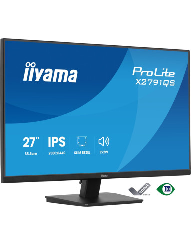 Iiyama Prolite X2791Qs-B1 Monitor Komputerowy 68,6 Cm (27") 2560 X 1440 Px Quad Hd Led Czarny