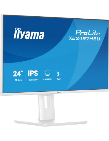 Iiyama Prolite Xb2497Hsu-W1 Monitor Komputerowy 60,5 Cm (23.8") 1920 X 1080 Px Full Hd Led Biały