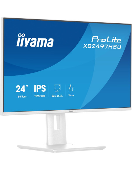 Iiyama Prolite Xb2497Hsu-W1 Monitor Komputerowy 60,5 Cm (23.8") 1920 X 1080 Px Full Hd Led Biały