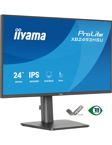 Iiyama Prolite Xb2493Hsu-B1 Monitor Komputerowy 60,5 Cm (23.8") 1920 X 1080 Px Full Hd Led Czarny
