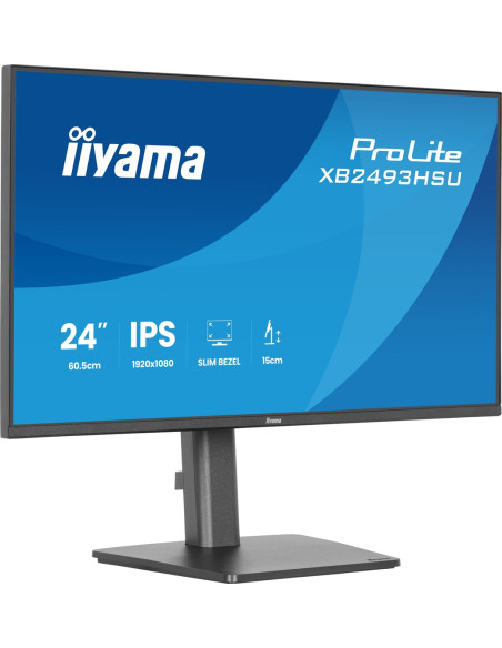Iiyama Prolite Xb2493Hsu-B1 Monitor Komputerowy 60,5 Cm (23.8") 1920 X 1080 Px Full Hd Led Czarny