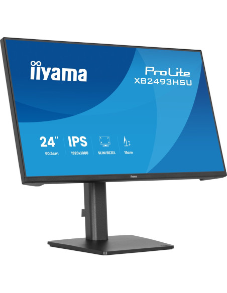 Iiyama Prolite Xb2493Hsu-B1 Monitor Komputerowy 60,5 Cm (23.8") 1920 X 1080 Px Full Hd Led Czarny