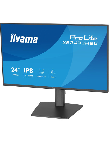 Iiyama Prolite Xb2493Hsu-B1 Monitor Komputerowy 60,5 Cm (23.8") 1920 X 1080 Px Full Hd Led Czarny