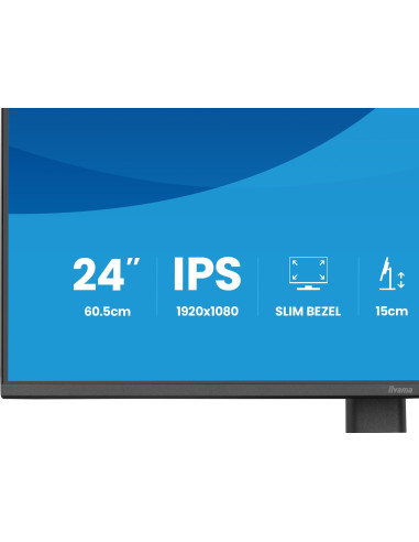 Iiyama Prolite Xb2493Hsu-B1 Monitor Komputerowy 60,5 Cm (23.8") 1920 X 1080 Px Full Hd Led Czarny