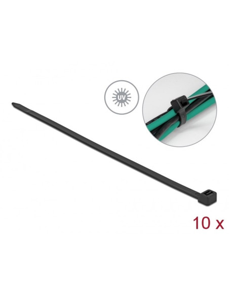 Delock Trytyka Odporna Na Ultrafiolet, D 1220 X S 9,0 Mm Czarna, 10 Szt.