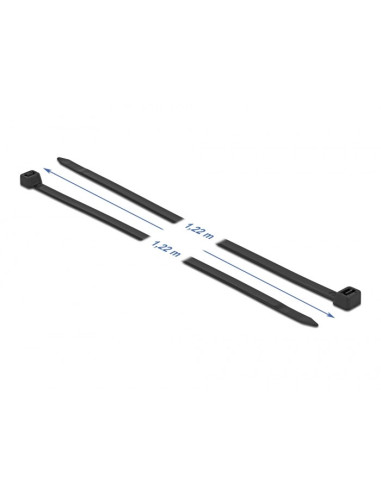 Delock Trytyka Odporna Na Ultrafiolet, D 1220 X S 9,0 Mm Czarna, 10 Szt.