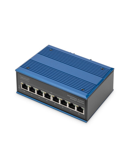 Assmann Electronic Dn-651121 Przełącznik Sieciowy Gigabit Ethernet (10/100/1000) Obsługa Poe Czarny, Niebieski
