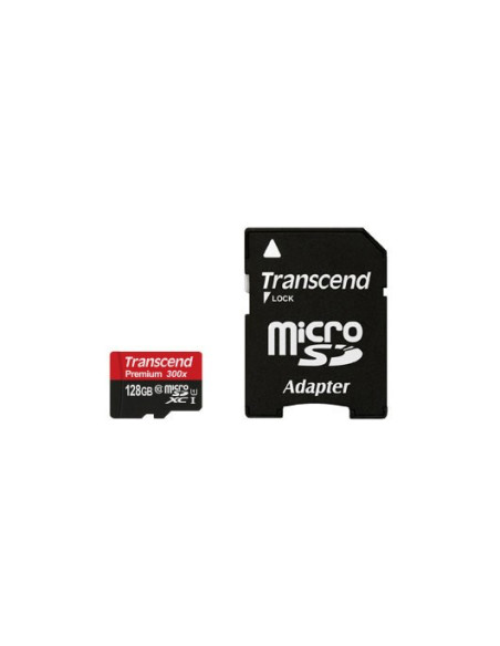 Sd Microsd Card 128Gb Transcend Sdxc Uhs1 W/Adapter