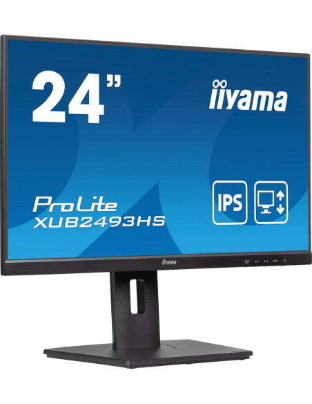 Iiyama Prolite Xub2493Hs-B6 Monitor Komputerowy 60,5 Cm (23.8") 1920 X 1080 Px Full Hd Led Czarny